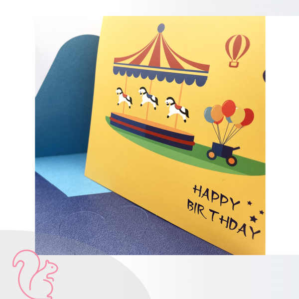 3D Pop Up Cards Carousel Lover Happy Birthday Anniversary Greeting Cards 